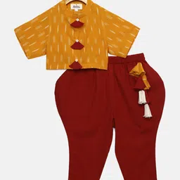 Tutus By Tutu Girls Yellow & Maroon Printed Top with Pyjamas-picture-20