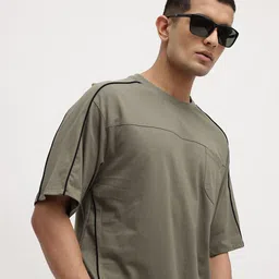 The Roadster Life Co. Men Pure Cotton Drop-Shoulder Sleeves T-shirt-picture-15