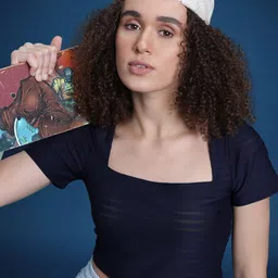 The Roadster Life Co. Self-Striped Semi Sheer Crop Top-picture-28