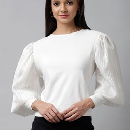 KASSUALLY Women White Solid Top-picture-11