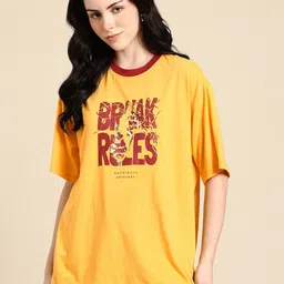 Hang and wear Printed Drop-Shoulder Sleeves Relaxed Fit Pure Cotton T-shirt-image-81