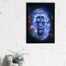 eCraftIndia Blue Lord Shiva Satin Matt Textured UV Wall Painting-picture-31