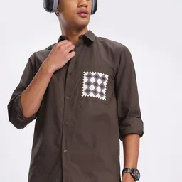 glitchez Boldly Basic Geometric Print Pure Cotton Relaxed Fit Shirt-image-20