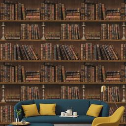 Jaamso Royals Brown Vintage Bookshelf Wall Sticker-picture-6