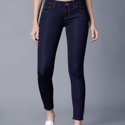 basics by tokyo talkies Tokyo Talkies Women Navy Blue Super Skinny Fit Mid-Rise Clean Look Stretchable Jeans-picture-17
