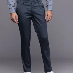 Louis Philippe Ath.Work Men Comfort Tapered Fit Smart Casual Trousers-picture-36