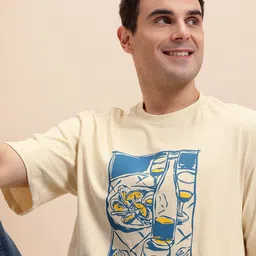 Mast & Harbour Graphic Printed Pure Cotton Regular Fit T-shirt-picture-29