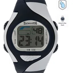 Sonata Unisex Black Digital Watch NL87011PP03A-picture-47