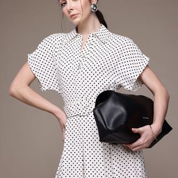 MANGO Polka Dot Print Belted Shirt Midi Dress-picture-22