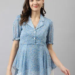 BAESD Floral Printed Georgette Shirt Style Top-picture-17