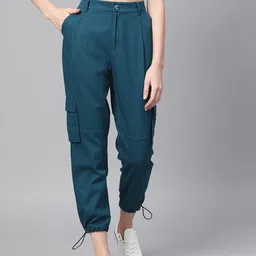 Mast & Harbour Women Teal Blue Joggers-picture-20