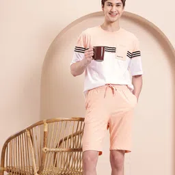 Mast & Harbour Colourblocked Striped Detail Drop-Sleeves T-shirt with Shorts-picture-28