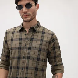 The Roadster Life Co. Grid Tattersall Checks Pure Cotton Casual Shirt-picture-18