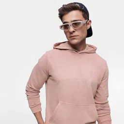 FCUK Solid Hooded Sweatshirt with Brand Logo Detail-picture-3