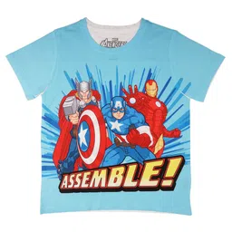 Marvel by Wear Your Mind Boys Blue & White Printed Round Neck T-shirt-picture-45