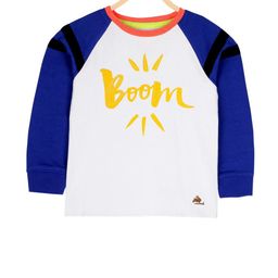 Cherry Crumble Unisex Kids White & Blue Colourblocked Printed Sweatshirt-picture-23