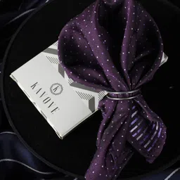 kavove KOVOVE Men Purple Polka Dot Printed Pocket Square-picture-27