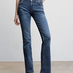 MANGO Women Flared Low-Rise Light Fade Stretchable Jeans-picture-16