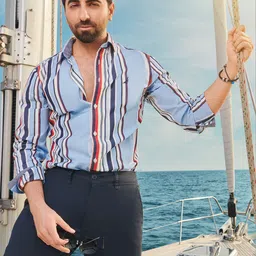 Nautica Pure Cotton Slim Fit Opaque Striped Casual Shirt-picture-34
