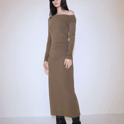 MANGO One Shoulder Ruched Sheath Midi Dress With Back Slit-picture-23