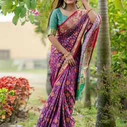 kalini KALINIEthnic Motifs Woven Design Zari Patola Saree-picture-47