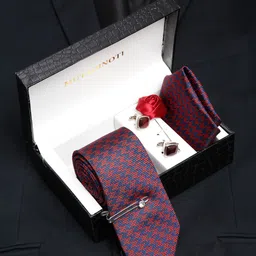 MUTAQINOTI Men Ethnic Silk Necktie Accessory Gift Set-image-99