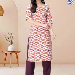 Moda Rapido Pack of 2 Printed Straight Kurta with Trousers image 1