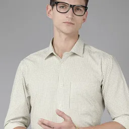 Park Avenue Slim Fit Checked Pure Cotton Formal Shirt-image-63