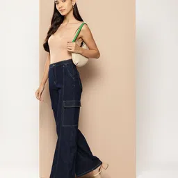 Chemistry Women High-Rise Cargo Style Wide Leg Jeans-image-88