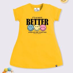 YK X Minute Mirth Girls Printed Cotton T-shirt Dress-picture-13