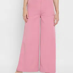 Taurus Women Mid-Rise Plain Cotton Parallel Trousers-image-96