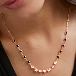 MINUTIAE Rose Gold-Plated Beaded & AD Studded Mangalsutra-picture-44
