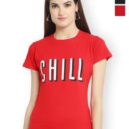 Fabflee Women Multicoloured 3 Printed V-Neck T-shirt-picture-20