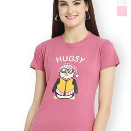 Fabflee Women Multicoloured 3 Printed V-Neck T-shirt-picture-32