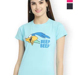 Fabflee Women Multicoloured 3 Printed V-Neck T-shirt-picture-13