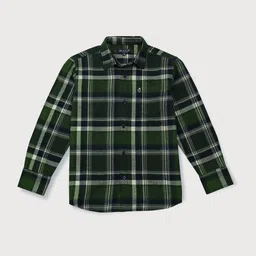 Gini and Jony Boys Green Tartan Checked Casual Shirt-image-37