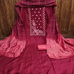 LeeliPeeri Designer Floral Embroidered Unstitched Dress Material-image-65