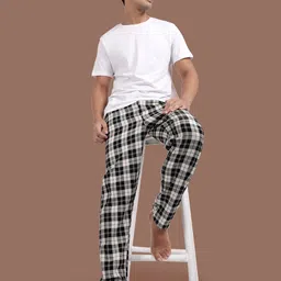 Kryptic Pack Of 2 Checked Pure Cotton Lounge Pants image 4