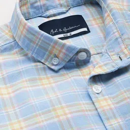 Mast & Harbour Men Blue Standard Opaque Checked Casual Shirt image 2