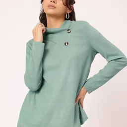 DressBerry Sage Whisper Button-Over Knit Top image 2