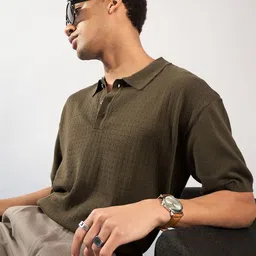 DENNISON Oversized Polo Collar Knitted T-Shirt image 5