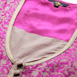 MBE Women Ethnic Motifs Printed Block Print Pure Cotton Anarkali Kurta image 2