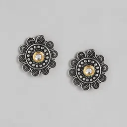 AITIHYA Silver-Plated Oxidised Artificial Stones Jewellery Set image 3