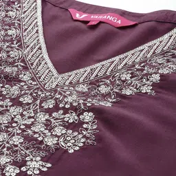 Varanga Ethnic Motifs Embroidered Regular Kurta with Trousers & With Dupatta image 2