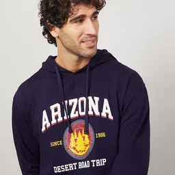 Styli Graphic Printed Pure Cotton Hooded Sweatshirt image 3