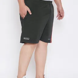 bigbanana Plus Size Men Black Solid Antimicrobial Sports Shorts image 3