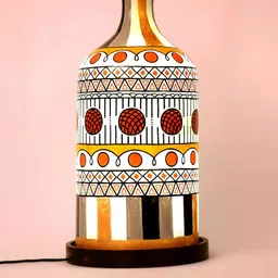 Posh-N-Plush Off-White Hand-Painted Table Lamp image 4