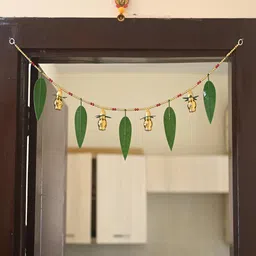Special You Set Of 2 Green Kalash & Leaf Door Toran image 3