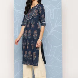 Libas Floral Yoke Design Gotta Patti Cotton Kurta image 5