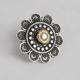 AITIHYA Silver-Plated Oxidised Artificial Stones Jewellery Set image 4